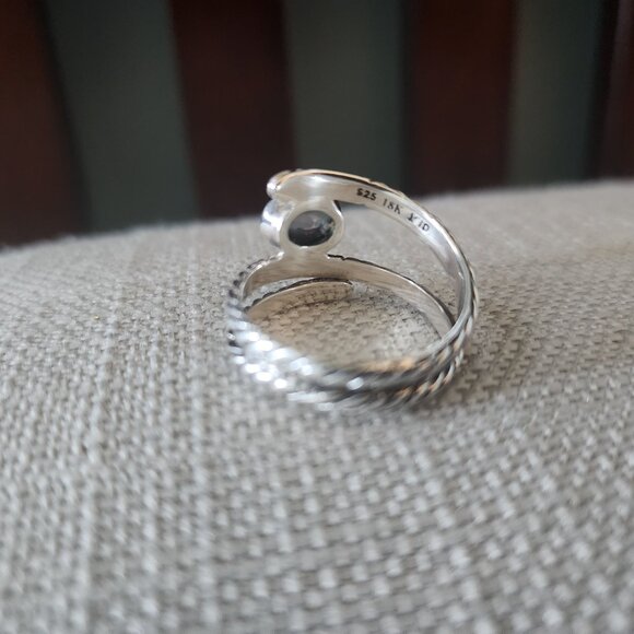 Artisan Crafted by Robert Manse S/S & 14kt gold Mystic Quartz Wrap Ring Size 10 - Picture 3 of 4